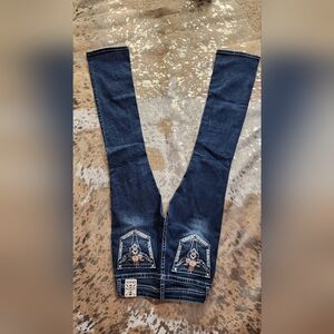 Grace in LA Dark Blue Embroidered Easy FIT Grace In LA Jeans